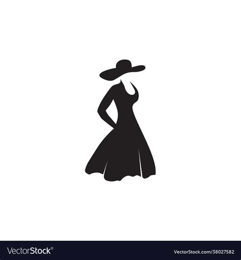 Woman Fashion Model Logo Design Template Vector Image