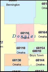 Douglas County Nebraska Digital Zip Code Map Vrogue Co