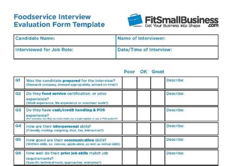 Free Interview Evaluation Forms And Scorecard Templates