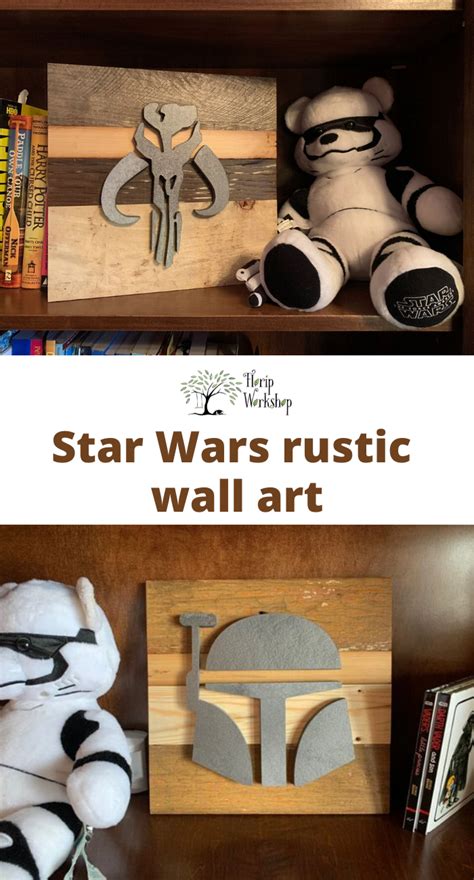 Mandalorian Inspired Rustic Star Wars Wall Art Star Wars Wall Art