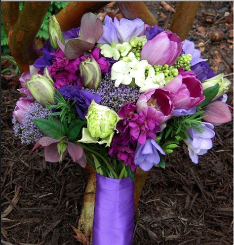 Jewel Tone Wedding Bouquet Jewel Tone Purple Lisianthus And Stock