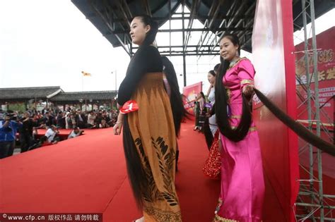 Suddenly long hair became a rarity and there were contests held to display really long tresses in this changed world. Long Hair Style Contest - China, Nicenfunny Temp
