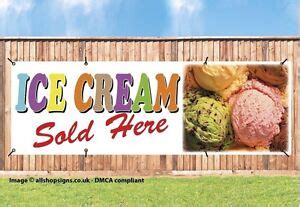 Ice Cream Sold Here Pvc Printed Banner Outdoor Sign Pvc With Brass