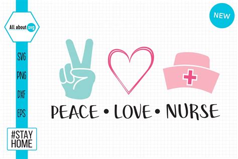 Peace Love Nurse Svg (561947) | Cut Files | Design Bundles