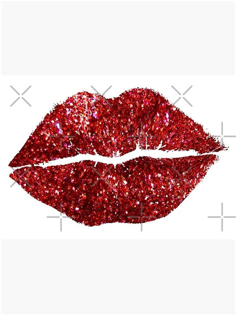 Red Glitter Lips Art Print By Myheadisaprison Redbubble
