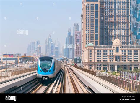 Metro Railway And Fully Automated Train In Modern And Luxury Dubai City