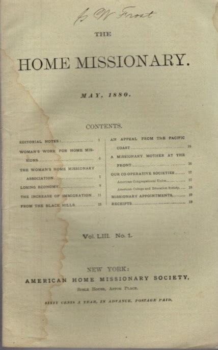 The Home Missionary Vol Liii American Home Missionary Society