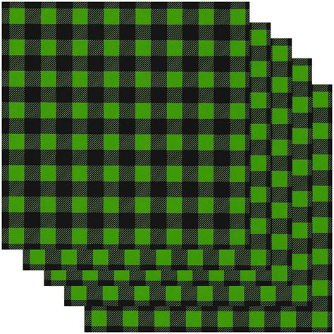 Buffalo Plaid Green Thermoflex Fashion Patterns 12 X 12 5 Sheets