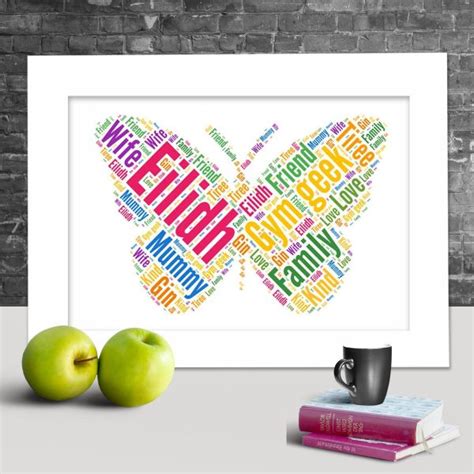 Personalised Butterfly Word Art Print Word Art Prints Word Art App