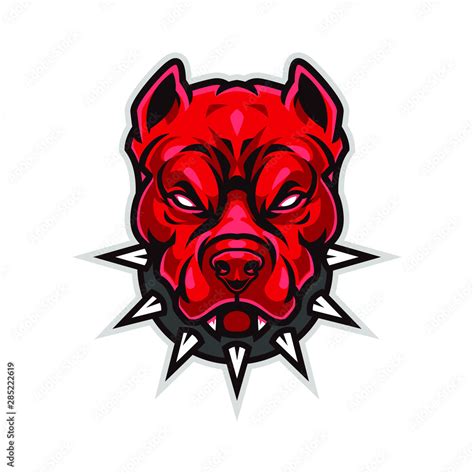 Angry Pitbull Mascot Vector Logo Illustration Stock Vector Adobe Stock