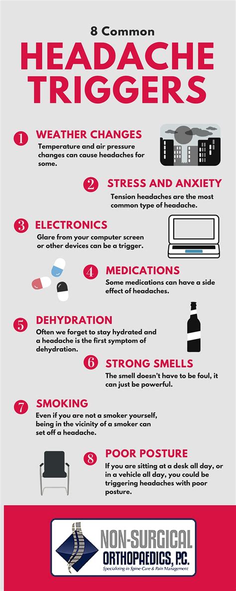 8 Common Headache Triggers Infographic Pain Management Trends