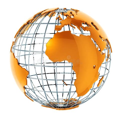 Golden Earth Globe 3d Rendering Stock Illustration Illustration Of
