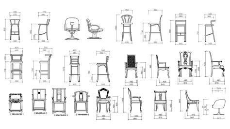 Multiple Chair Furniture Cad Blocks Free Download Dwg File Cadbull