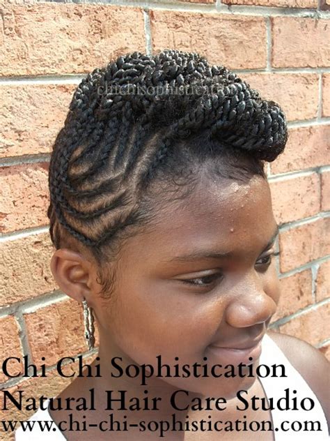 Protective Hair Style Cornrows And Nubian Twist Up Do For Kids Natural