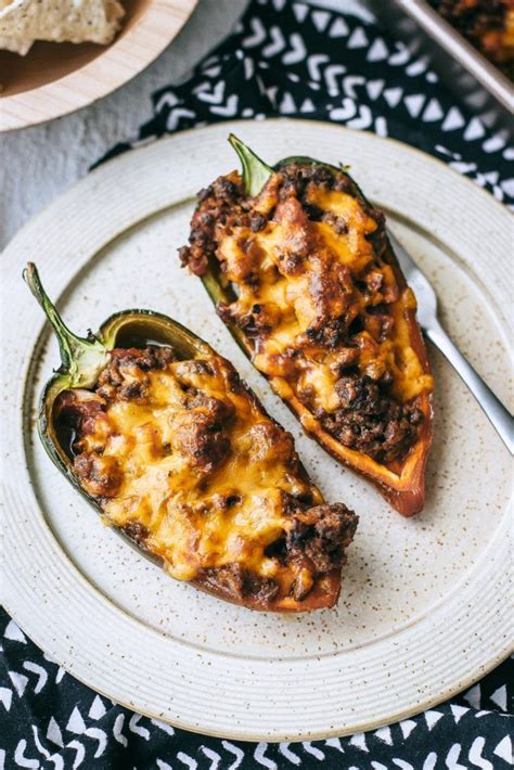 spicy low carb stuffed poblano peppers recipe stuffed poblano peppers stuffed peppers recipes
