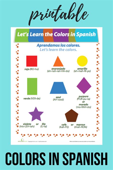 Colors in Spanish | Learning spanish, Fun worksheets, Spanish