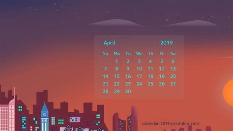 April 2019 Calendar Desktop Wallpapers Calendar Wallpaper Desktop
