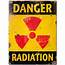 Danger Radiation Nuclear Symbol Steel Sign At Retro Planet