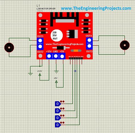 L298 Motor Driver In Proteus The Engineering Projects