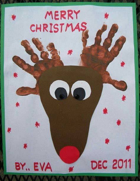 Handprint Reindeer Craft Christmas Crafts Christmas Kindergarten
