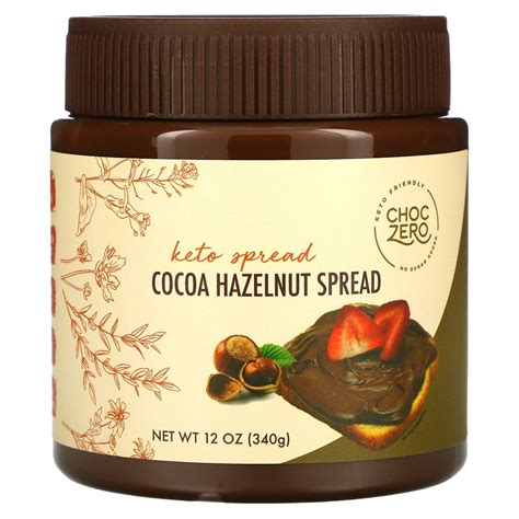 Keto Spread Cocoa Hazelnut 12 Oz 340 G ChocZero Walmart Com