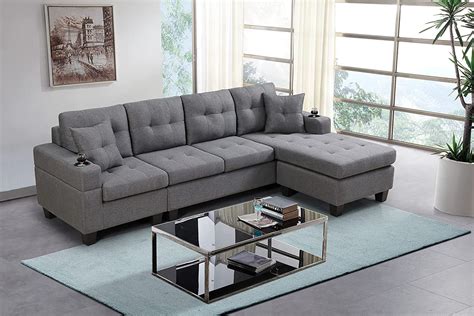 Buy Fivela 4 Seat Sectional Sofa With Reversible Leftright Chaise