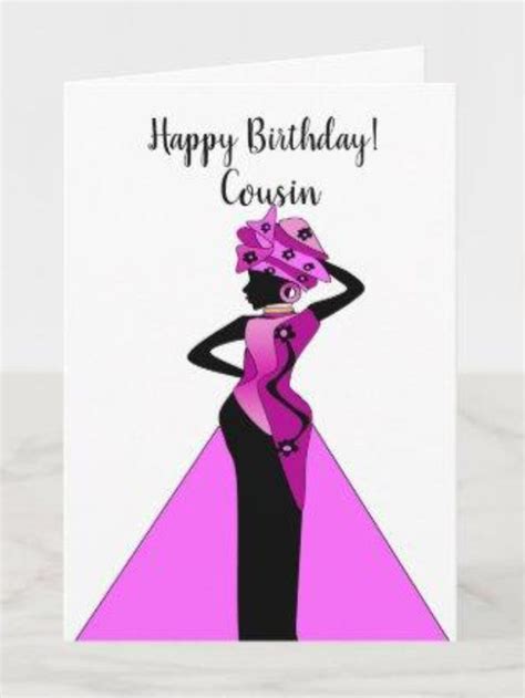 African American Cousin Happy Birthday Card Zazzle In 2022 Happy Birthday African American