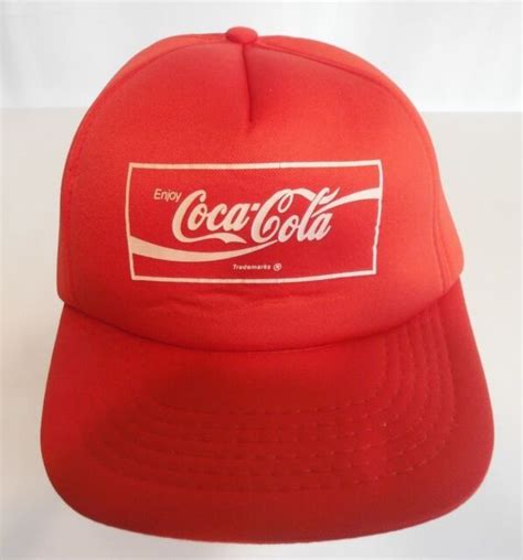 Vtg Enjoy Coke Coca Cola Foam Trucker Baseball Cap Hat H 62 Snapback