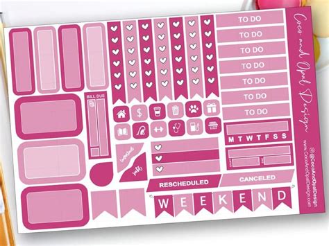 Pink Functional Planner Sticker Sheet Etsy In 2020 Planner Stickers