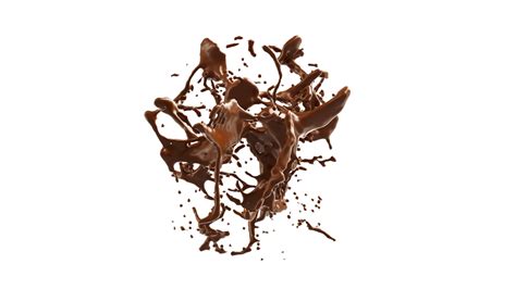 Chocolate Splash With Droplets 3d Rendering Png Alpha 15119480 Png