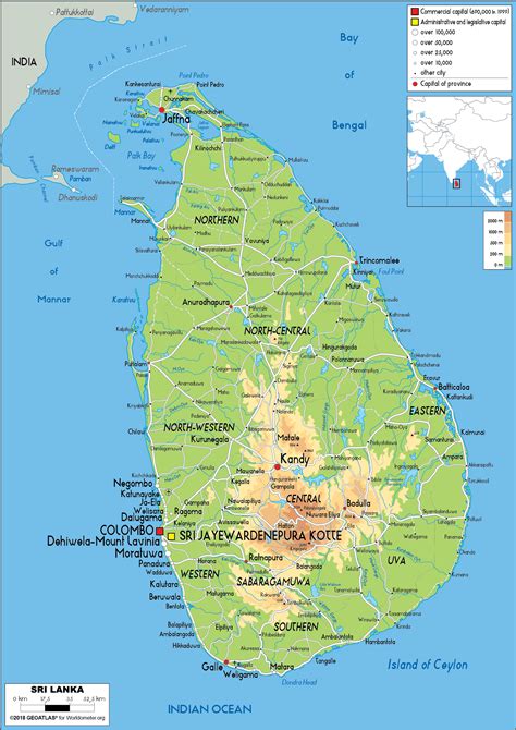 Carte Du Sri Lanka Avec Les Régions