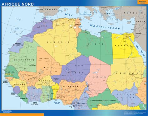 North Africa Wall Map Wall Maps Of Countries For Europe
