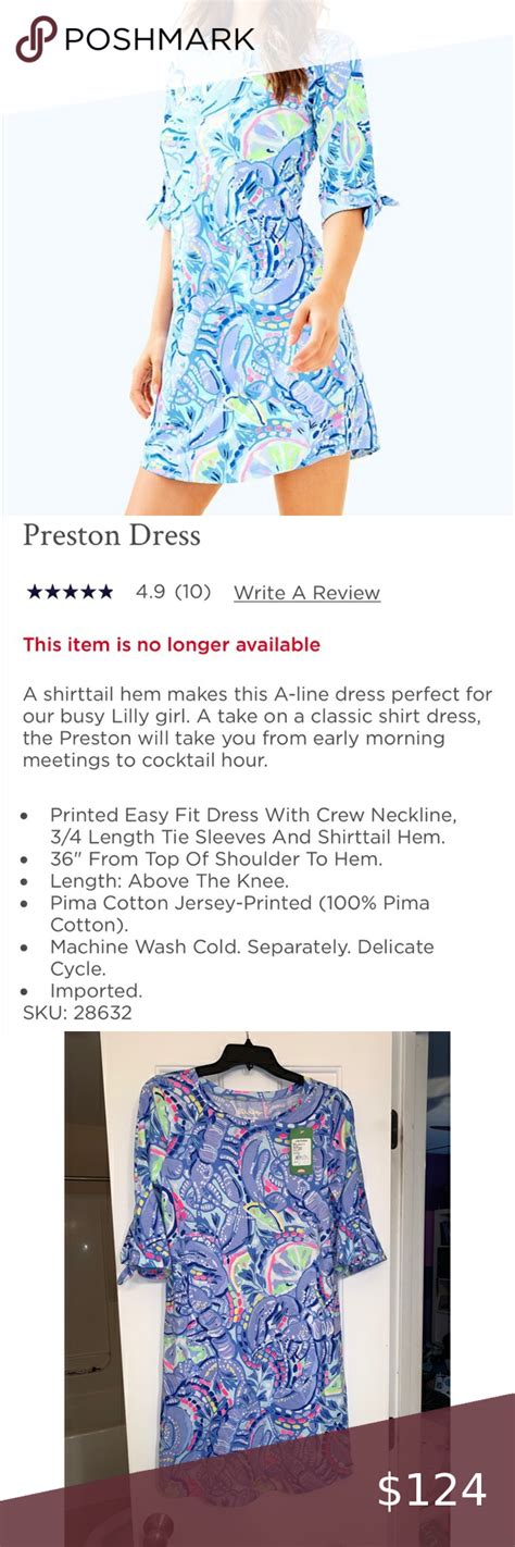 Nwt Lilly Pulitzer Preston Dress Pinch Pinch Small Easy Fit Dress