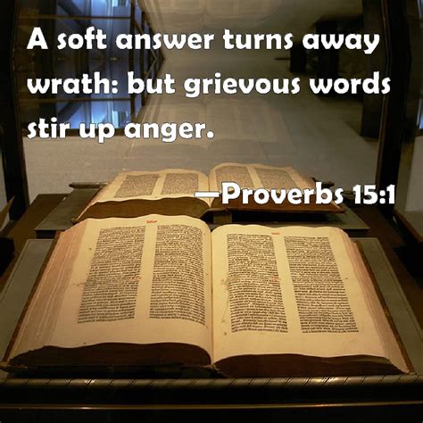 Proverbs 151 A Soft Answer Turns Away Wrath But Grievous Words Stir