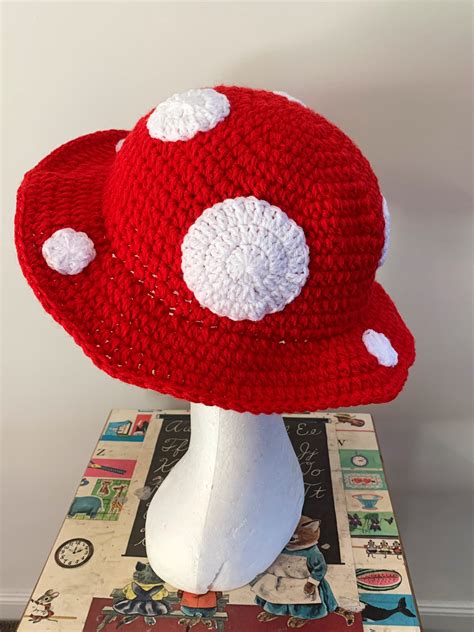 Mushroom Bucket Hat Crochet Bucket Hat Cosplay Costume Etsy Australia