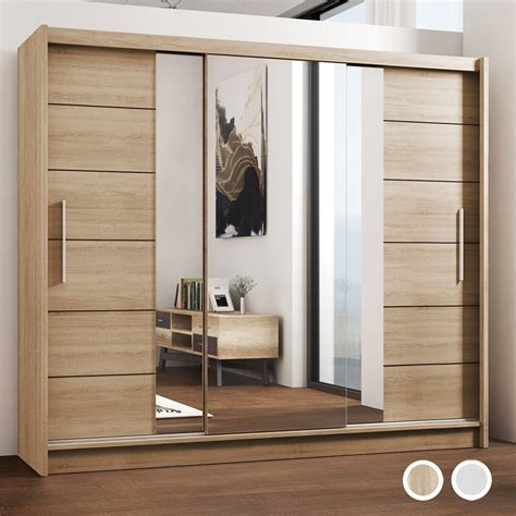 Sara july 27, 2017 bedroom cupboards wardrobe. Lizbona Large Sliding Door Wardrobe - Oak and White - Home ...