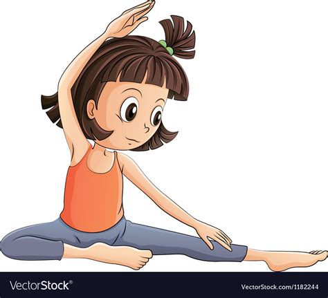 Cartoon Yoga Girl Royalty Free Vector Image Vectorstock