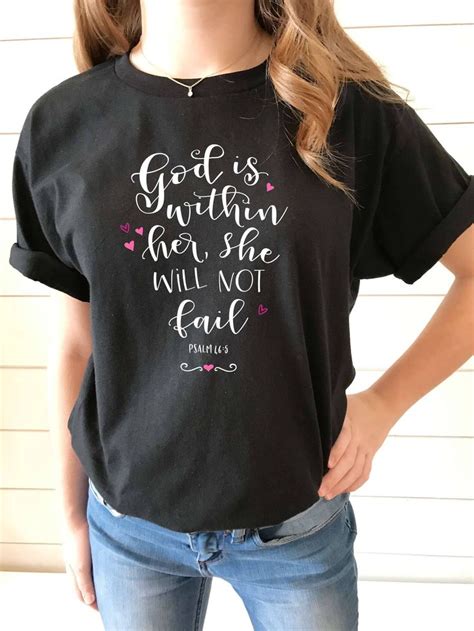 Maybe you would like to learn more about one of these? God Is Within Her She Will Not Fail Christian Shirts for ...
