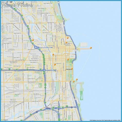 Chicago Map Tourist Attractions Travelsfinderscom