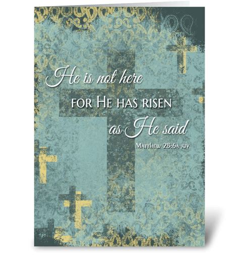 He Is Risen Easter Cross And Bible Verse Send This Greeting Card