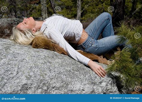 Woman Arching Her Back Stock Image Image Of Girl Country 3530247