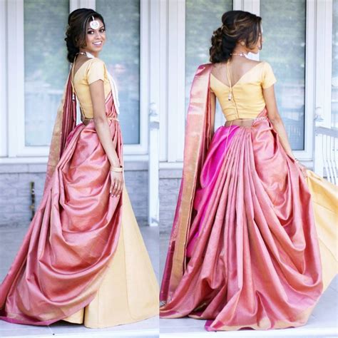 10 Saree Draping Style Guide For The Wedding Season Lehenga Style Saree Saree Wearing Styles