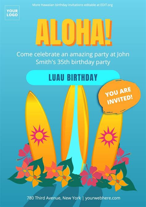 Free Hawaiian Luau Invitation Templates To Customize Online