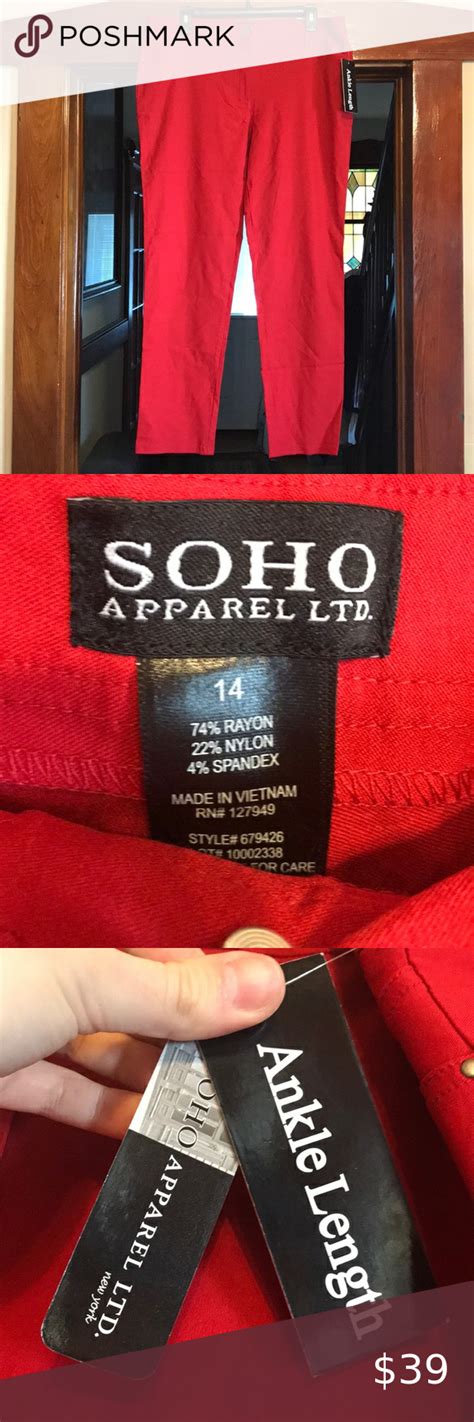 Nwt Soho Apparel Ltd Red Ankle Length Pants Ankle Length Pants