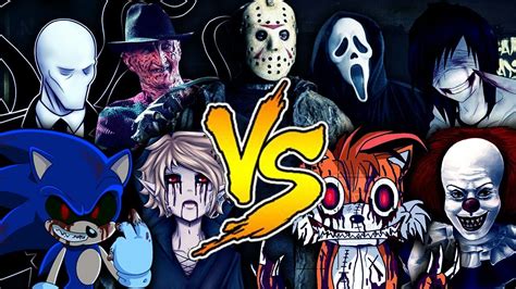 Freddy Jason Ghostface It Vs Jeff Sonicexe Tails Doll Slender Ben