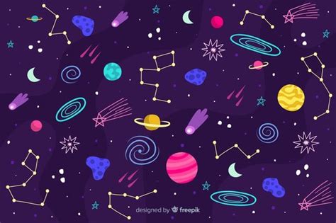 Hand Drawn Outer Space Background How To Draw Hands Vector Free