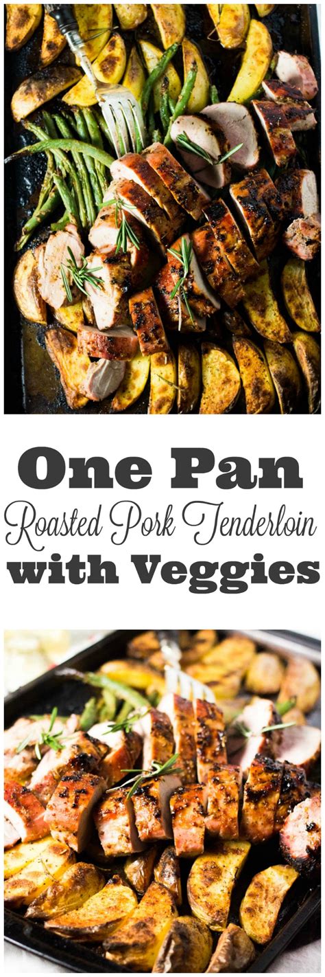 In a small saucepan over medium heat, whisk remaining flour and 1/3 cup water until smooth. One Pan Roasted Pork Tenderloin with Veggies (30 Minute ...