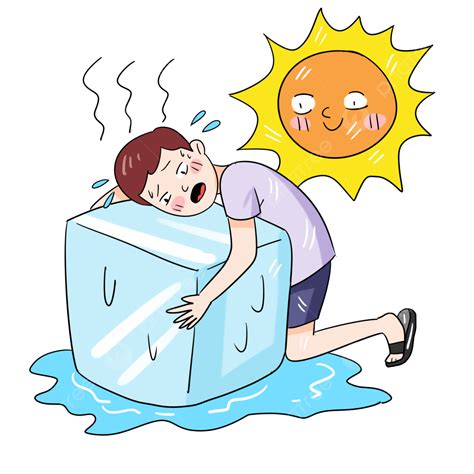 高溫暴晒中暑男孩 夏季 高溫預警 高溫暴晒素材圖案，psd和png圖片免費下載