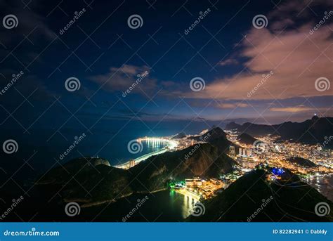 Rio De Janeiro View At Night Stock Image Image Of Cityscape Popular
