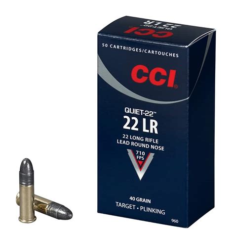 Cci Quiet 22 Long Rifle 40 Grain Lead Round Nose Ammunition 50 Pk